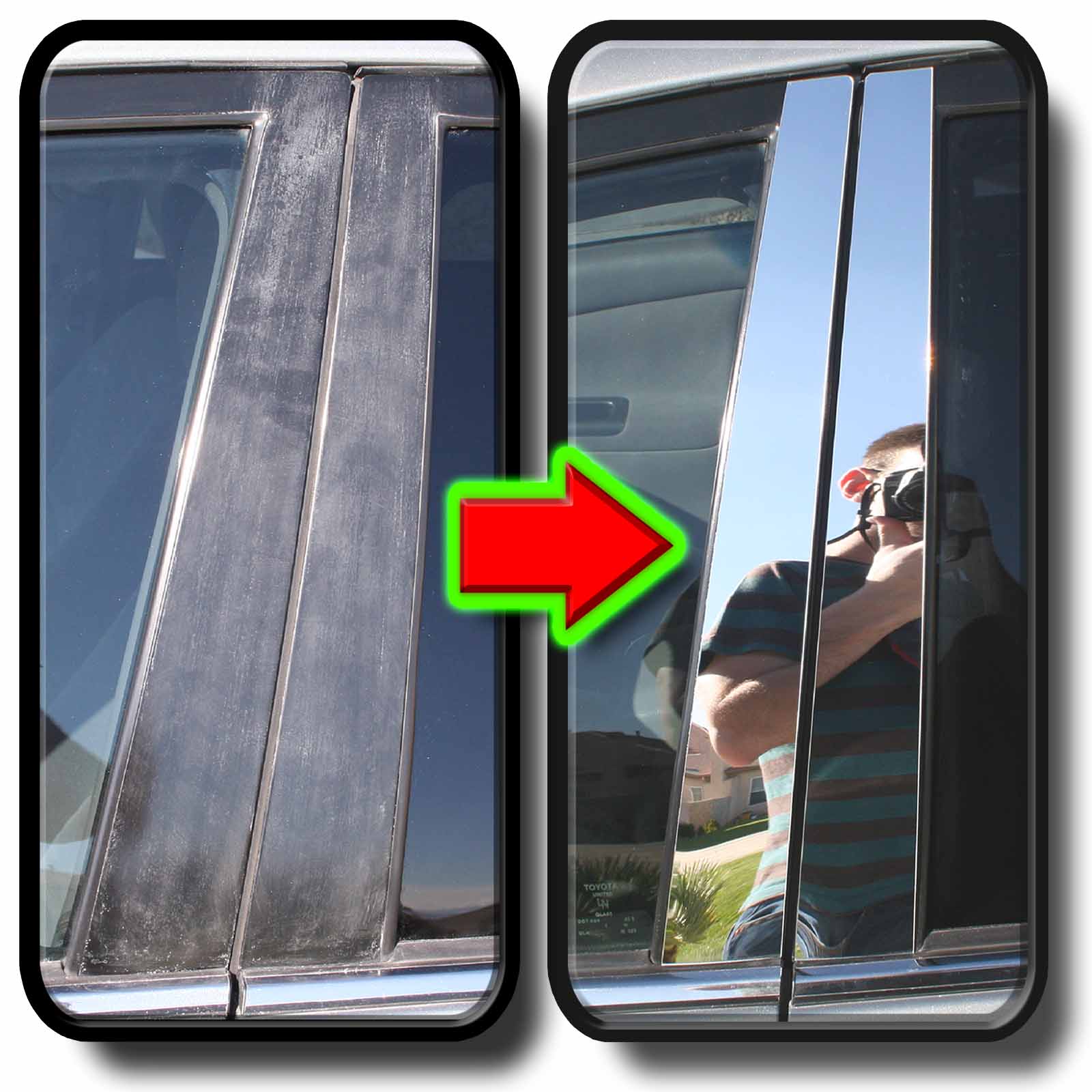 6pc Chrome Pillar Posts for Ford Explorer//Aviator//Mountaineer 02-10 +keyless